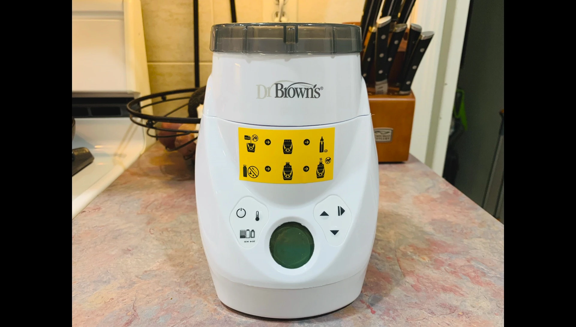Close-up shot of Dr. Brown's warmer