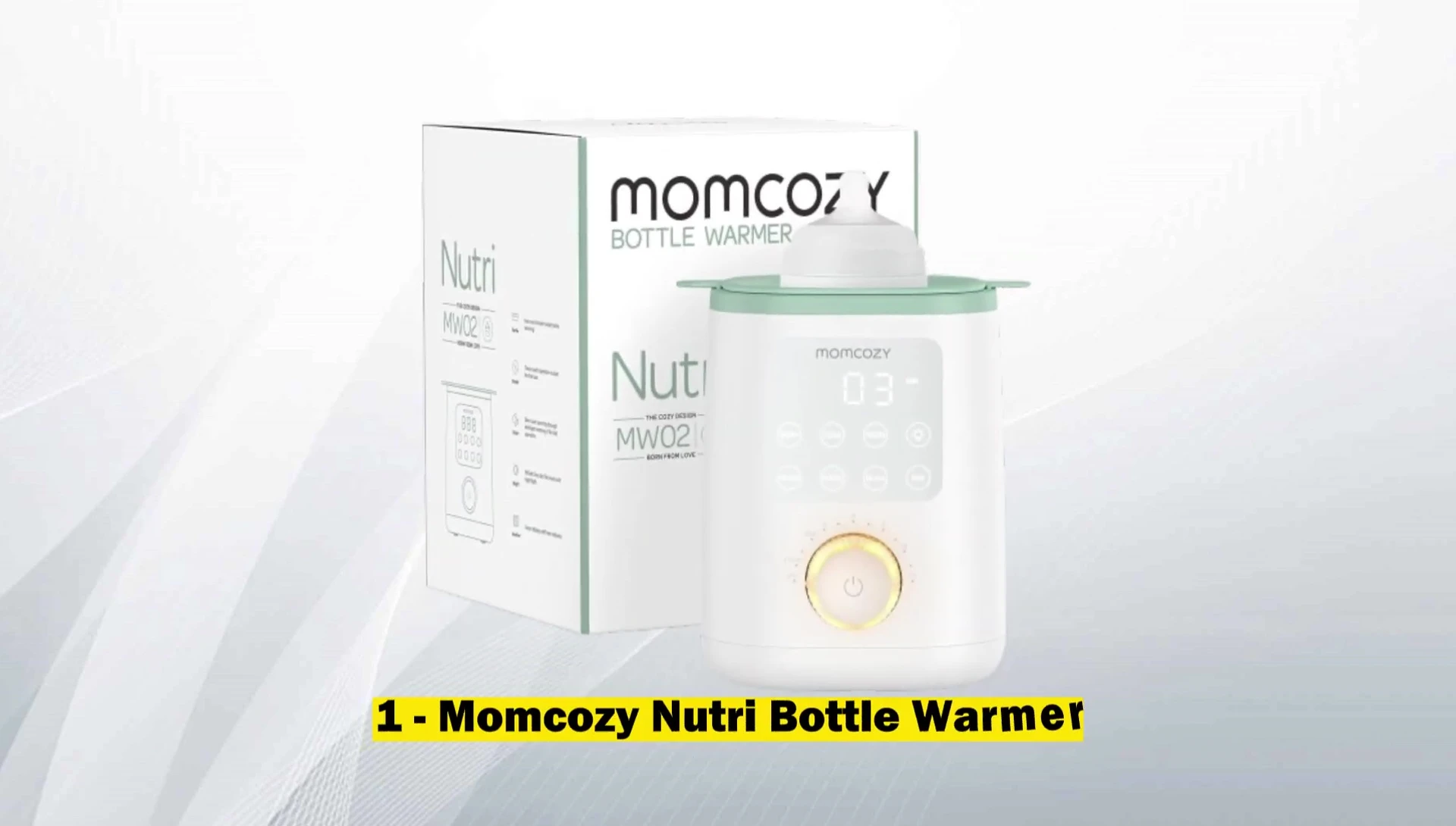 The Mom Cozy Nutri bottle warmer showcasing its simple design.