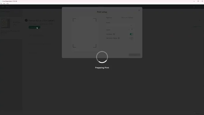 Send to printer. Make sure to select your printer, enable 'bleed on' and 'system dialog on'. Adjust printer settings (paper type, color correction etc.) based on your printer and material.