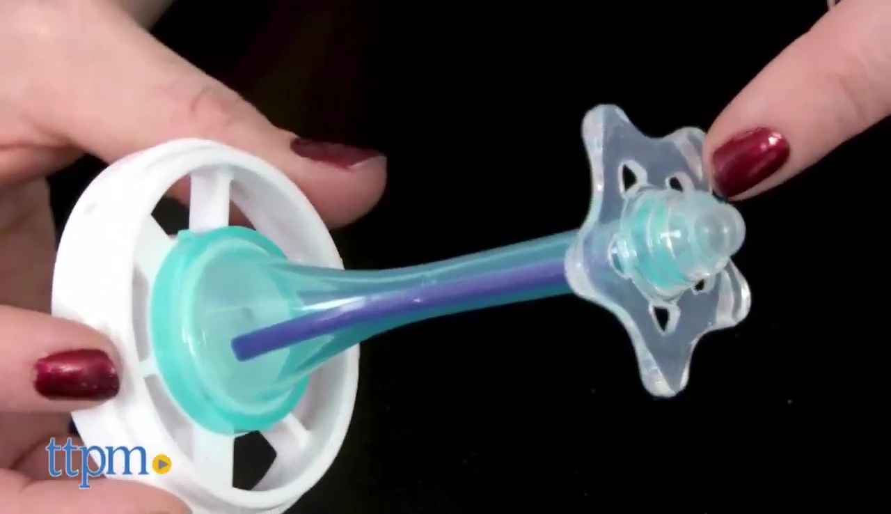 The heat-sensing straw of the Tommee Tippee bottle.