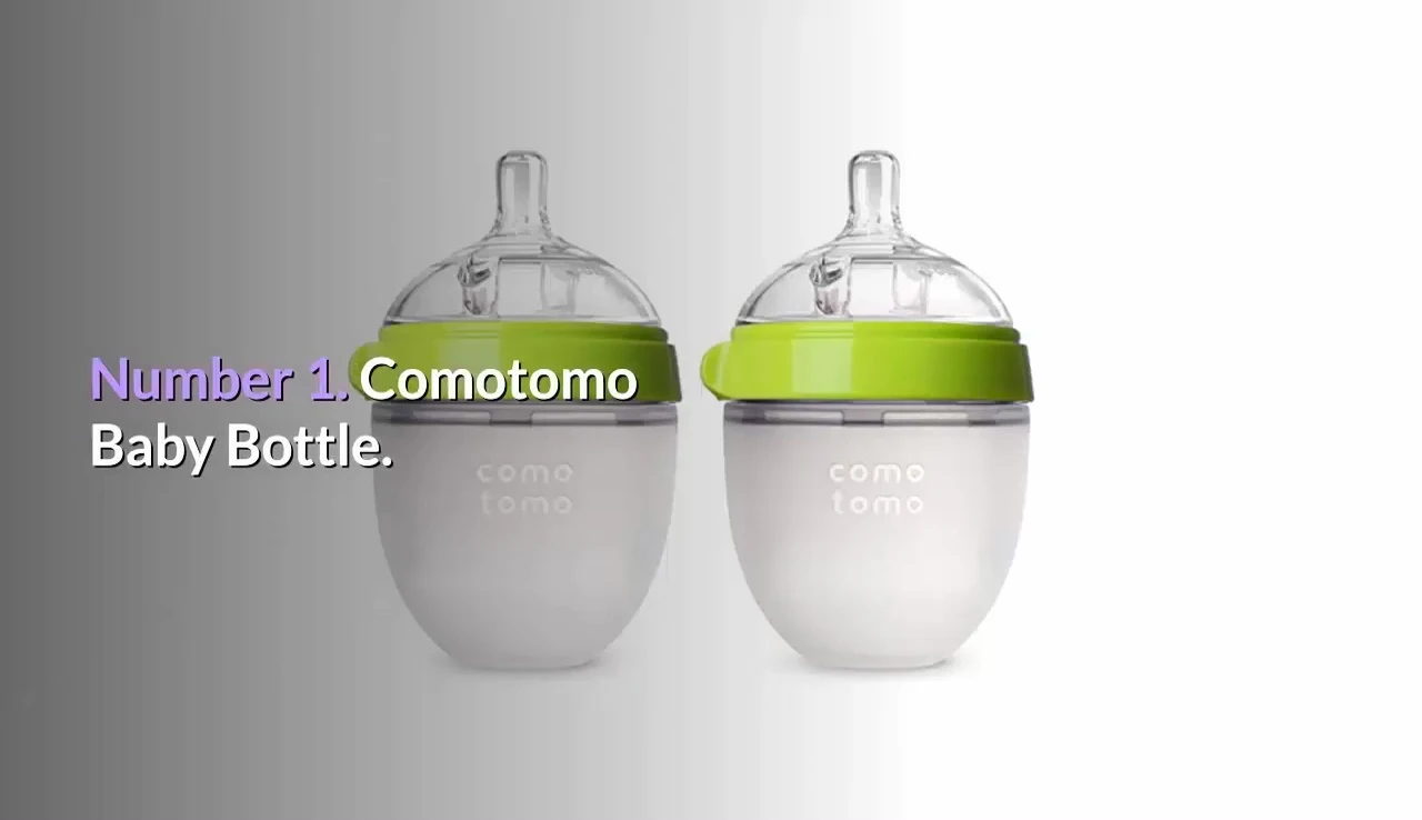 Close-up of a Como Tomo baby bottle showcasing its soft silicone material.