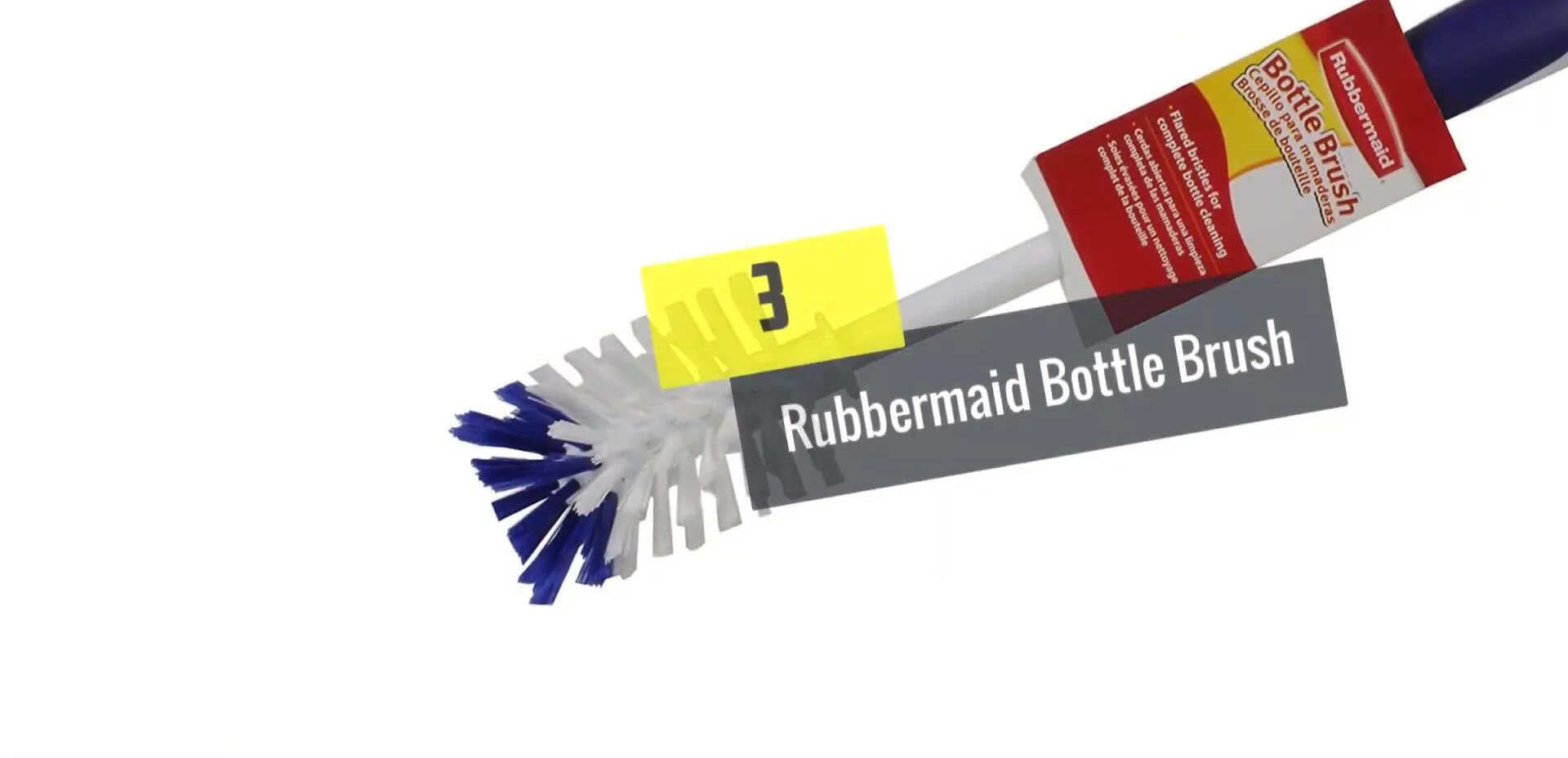 The Rubbermaid bottle brush showcased