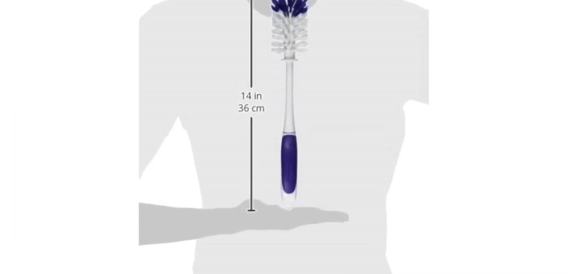 The Rubbermaid bottle brush head demonstrated cleaning