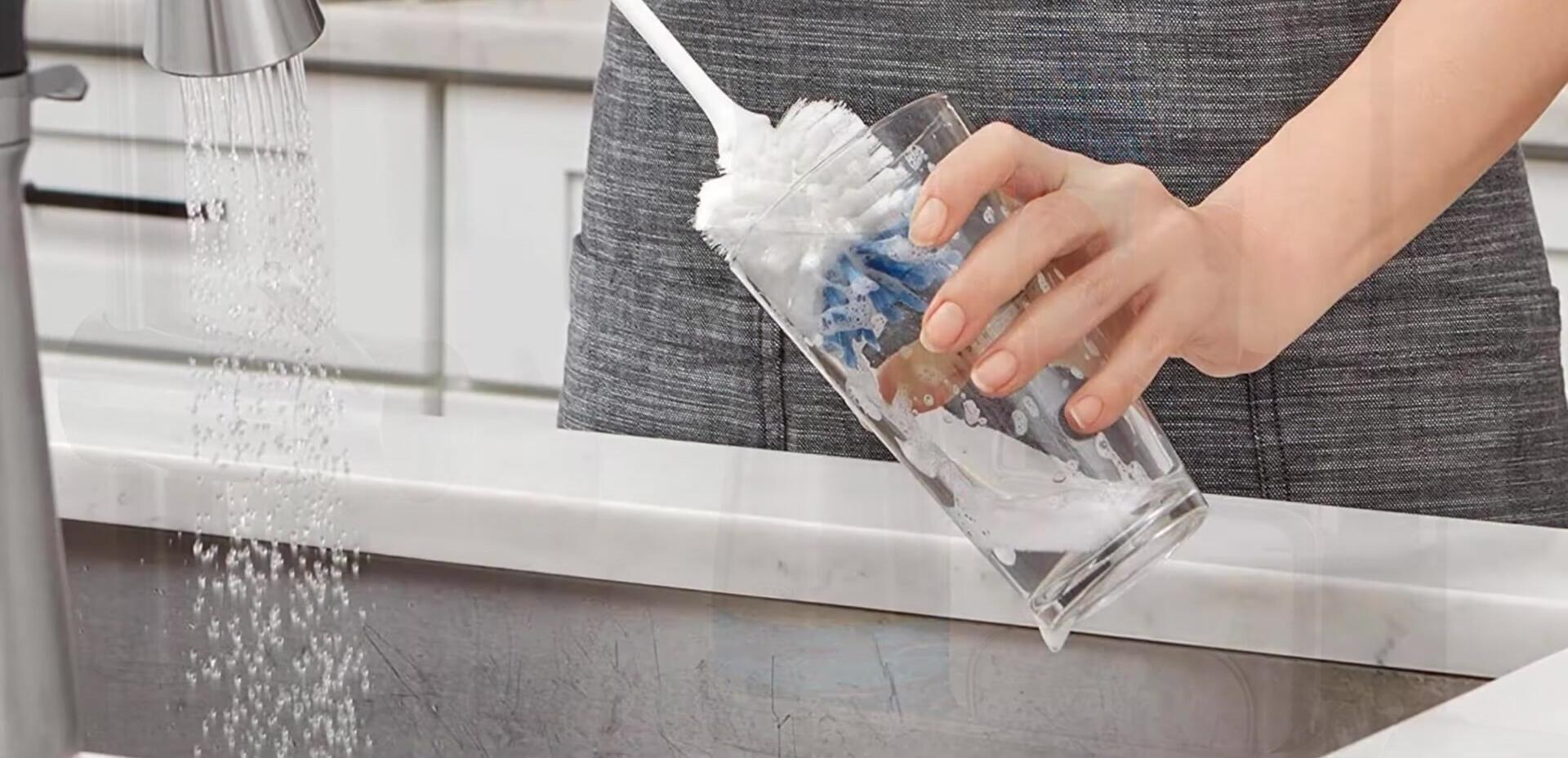 The Oxo Good Grips bottle brush handle shown