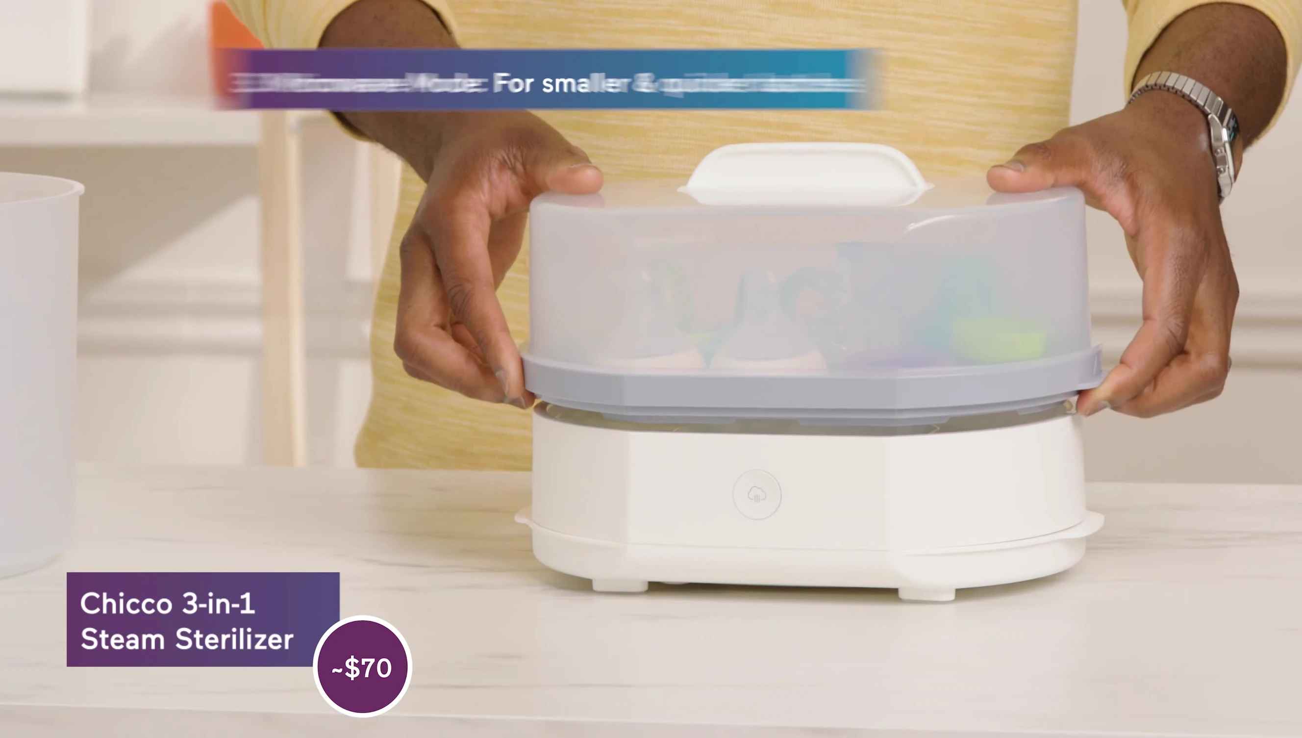 Showing the microwave mode of the KiKO sterilizer