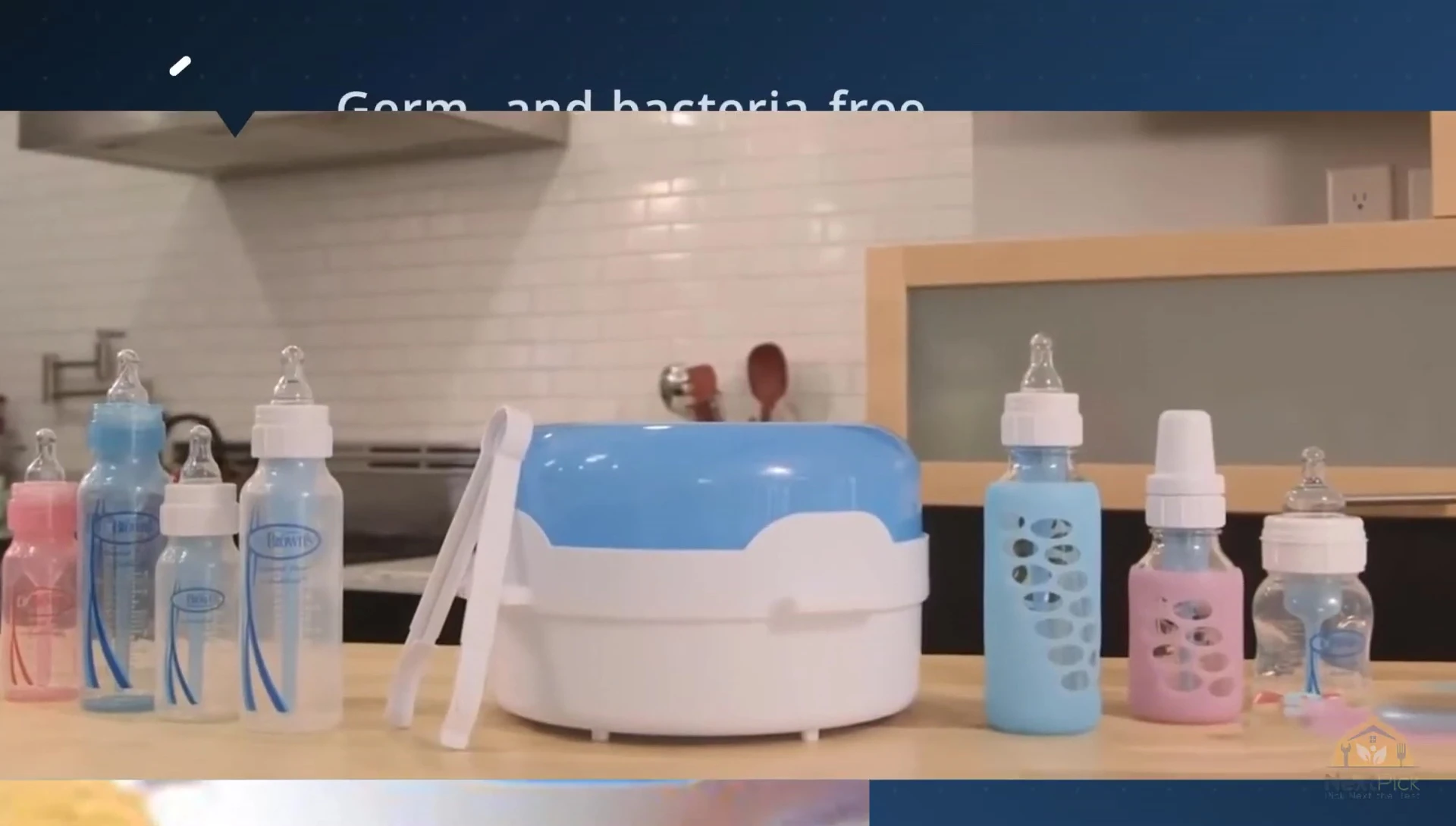 Sterilizer with bottles and parts inside