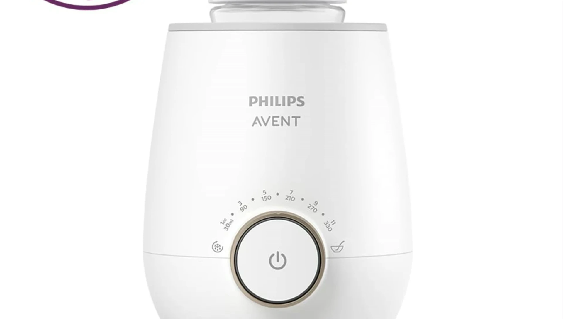The Philips Avent warmer's control panel emphasizing user-friendliness