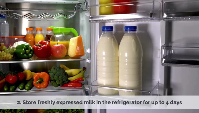 Leave about an inch of space at the top of the container as breast milk expands as it freezes.