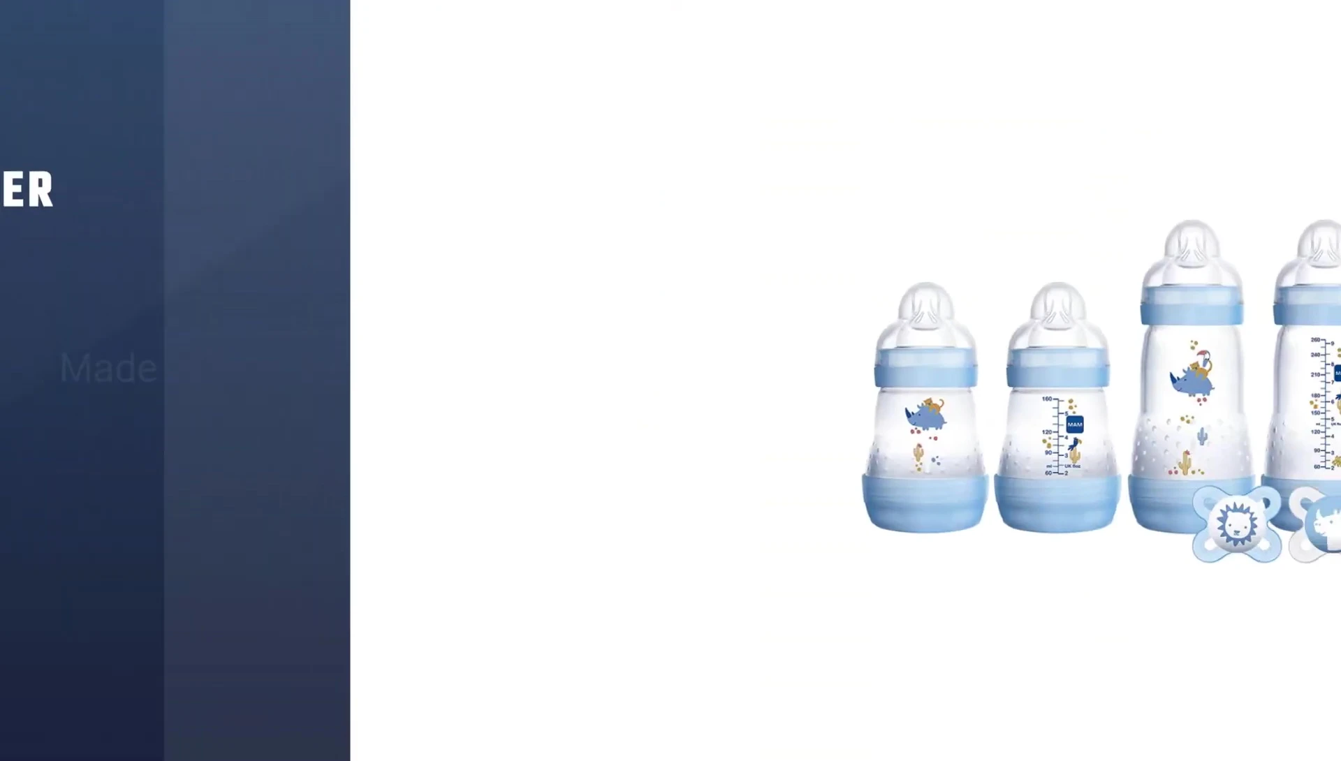 MAM Newborn Anti-Colic Baby Bottle showcasing its unique vented base.