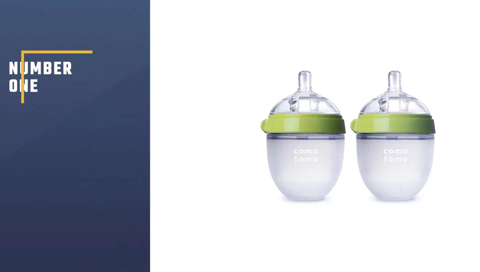 Komotomo Baby Bottle showcasing its soft silicone material.