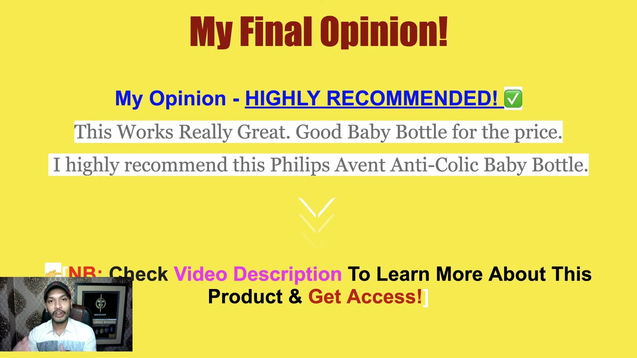 Screenshot summarizing the recommendation.