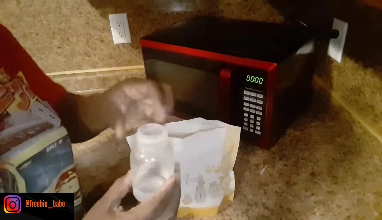 Pouring water into the bag