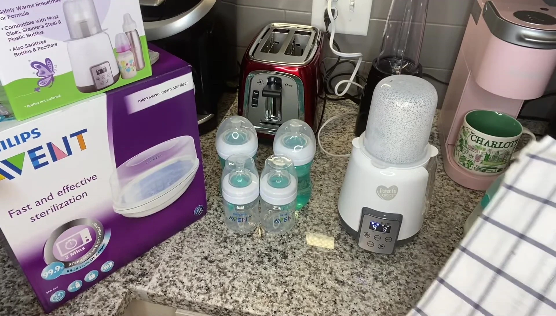 Removing the heated bottle