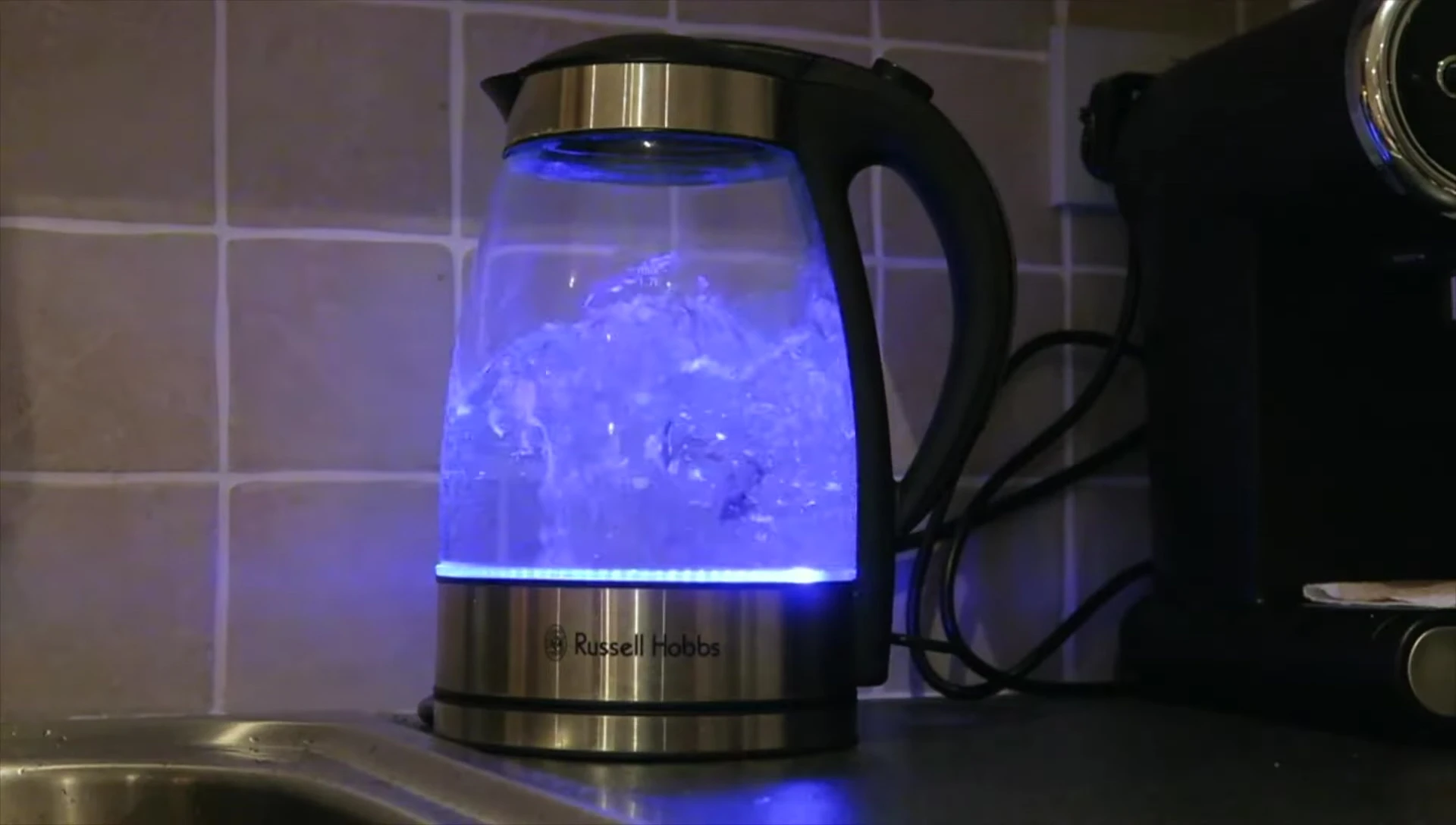 Boiling water ready to fill the machine