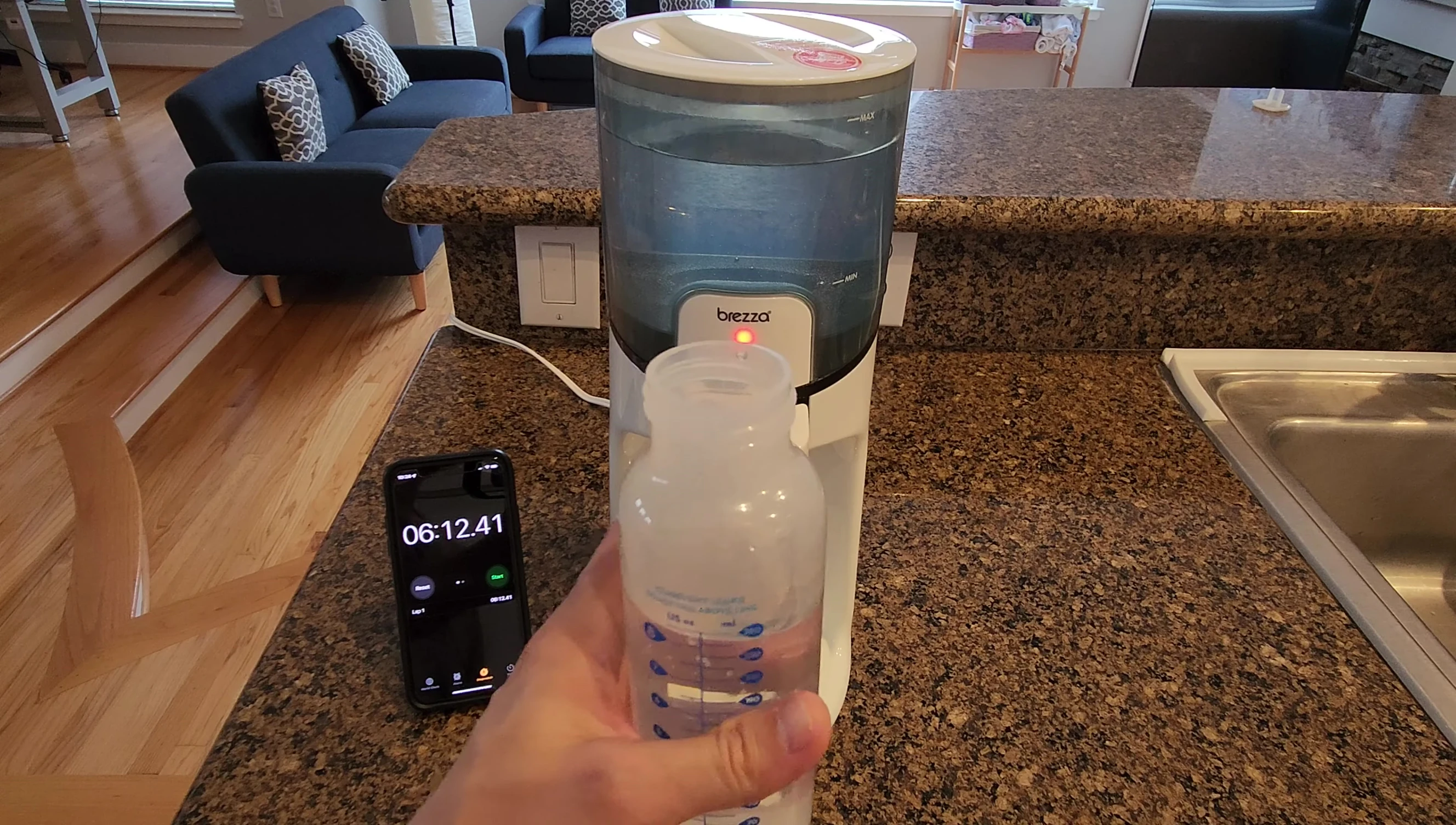 Temperature reading of water after heating