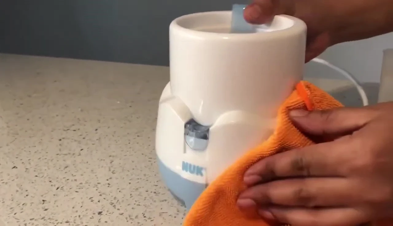Close-up showing the easy cleaning aspects of the device.