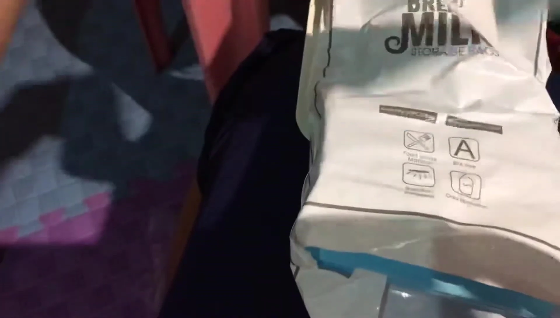 Close-up of a single Dr. Dudu breast milk storage bag showing its transparency and labeling area.