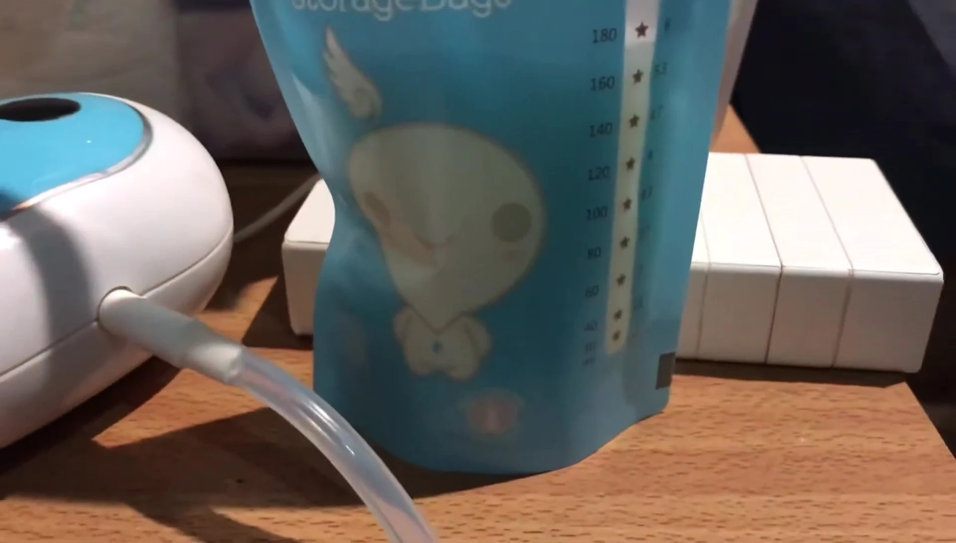 A bag standing upright demonstrating its self-standing feature.