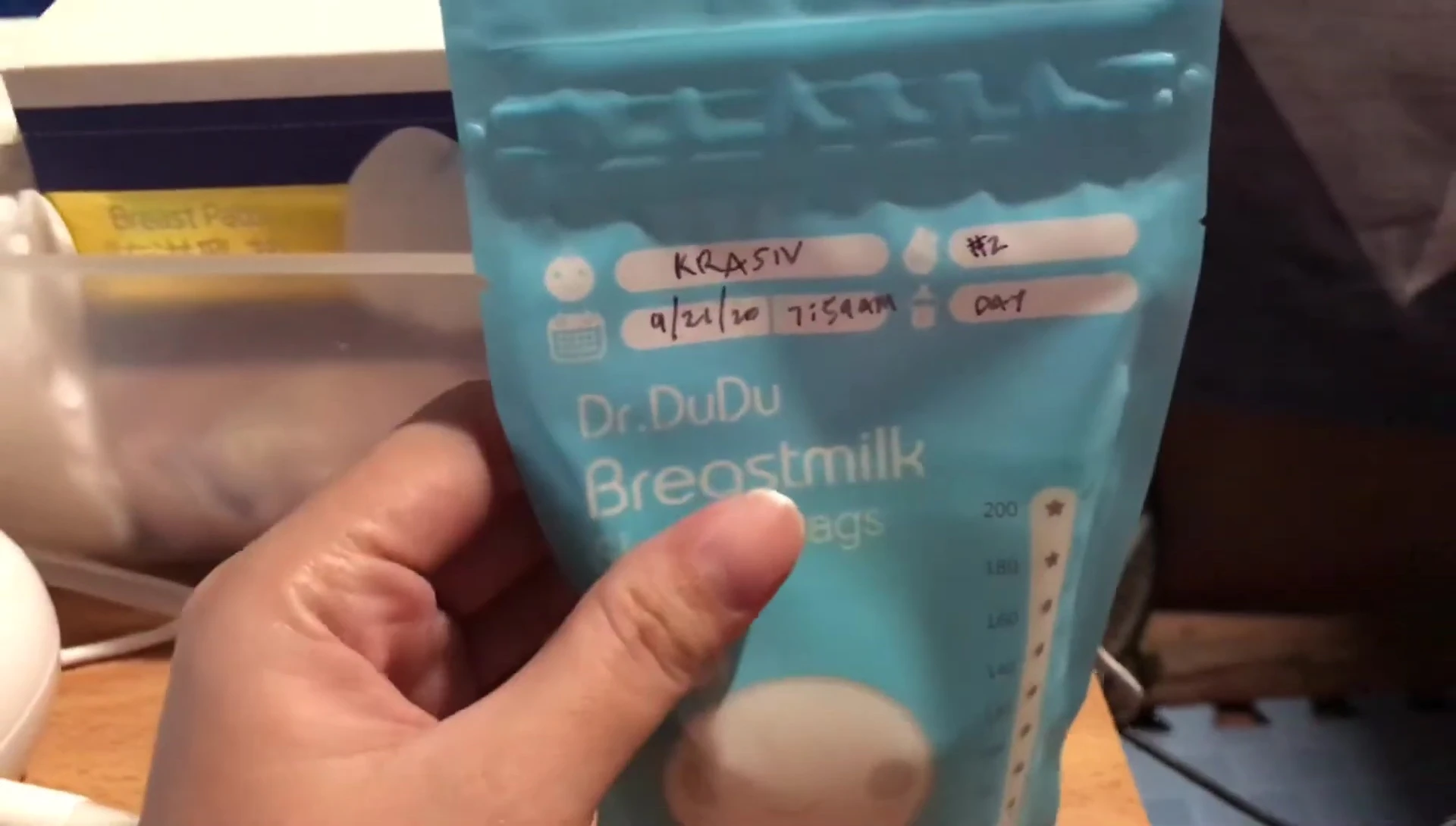 Close up of the tear notches at the top of the bag