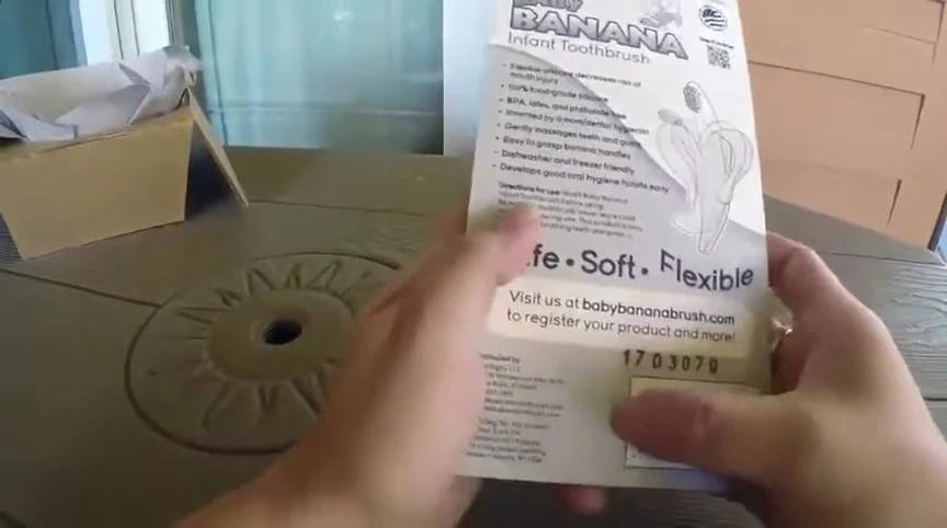 Close-up of the toothbrush out of the packaging