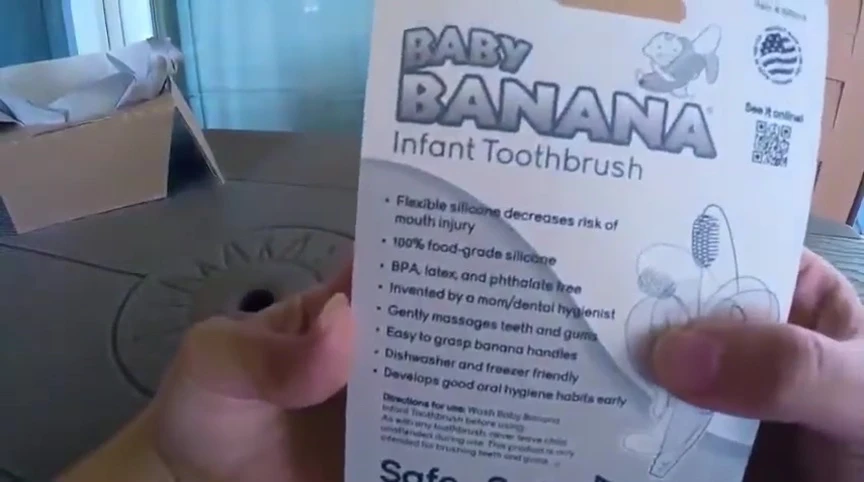 The back of the Baby Banana packaging highlighting key features