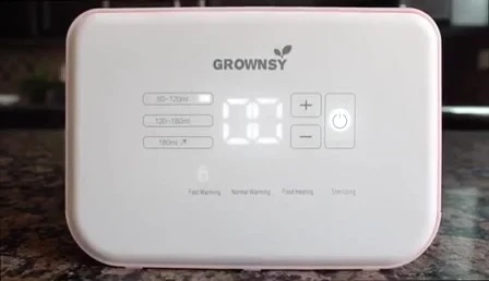 The display showing the 'fast warming' function selected.