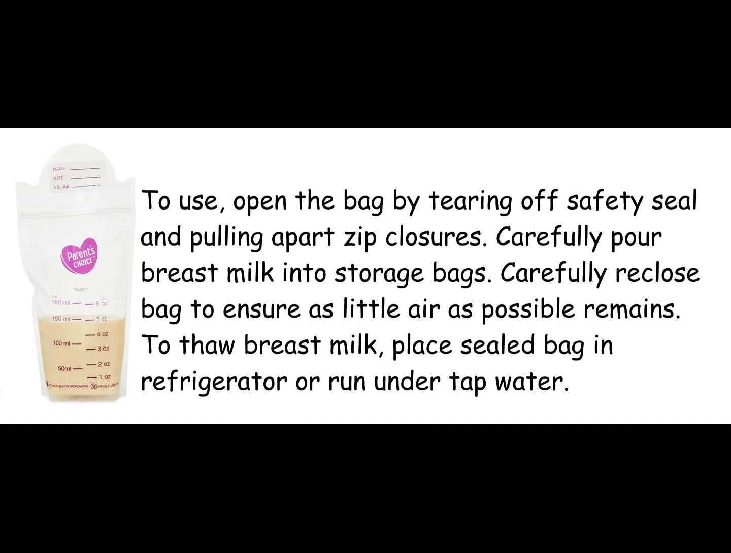 Image demonstrating thawing instructions