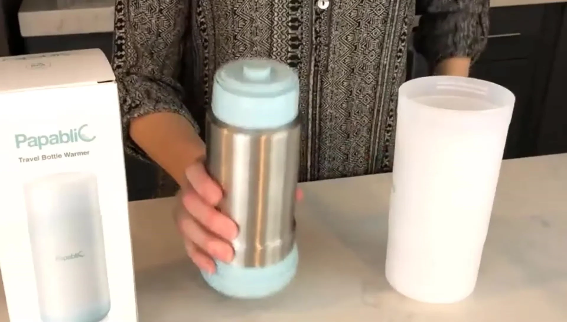 Warmer in car cup holder