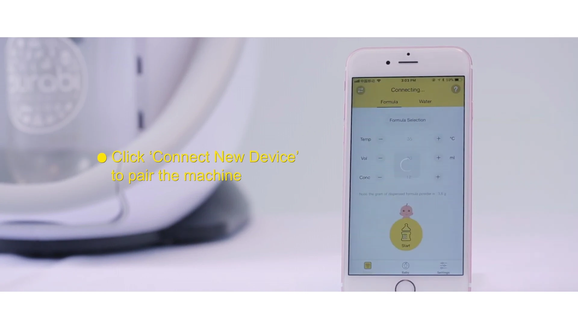A shot of the app's barcode scanning feature for formula selection.