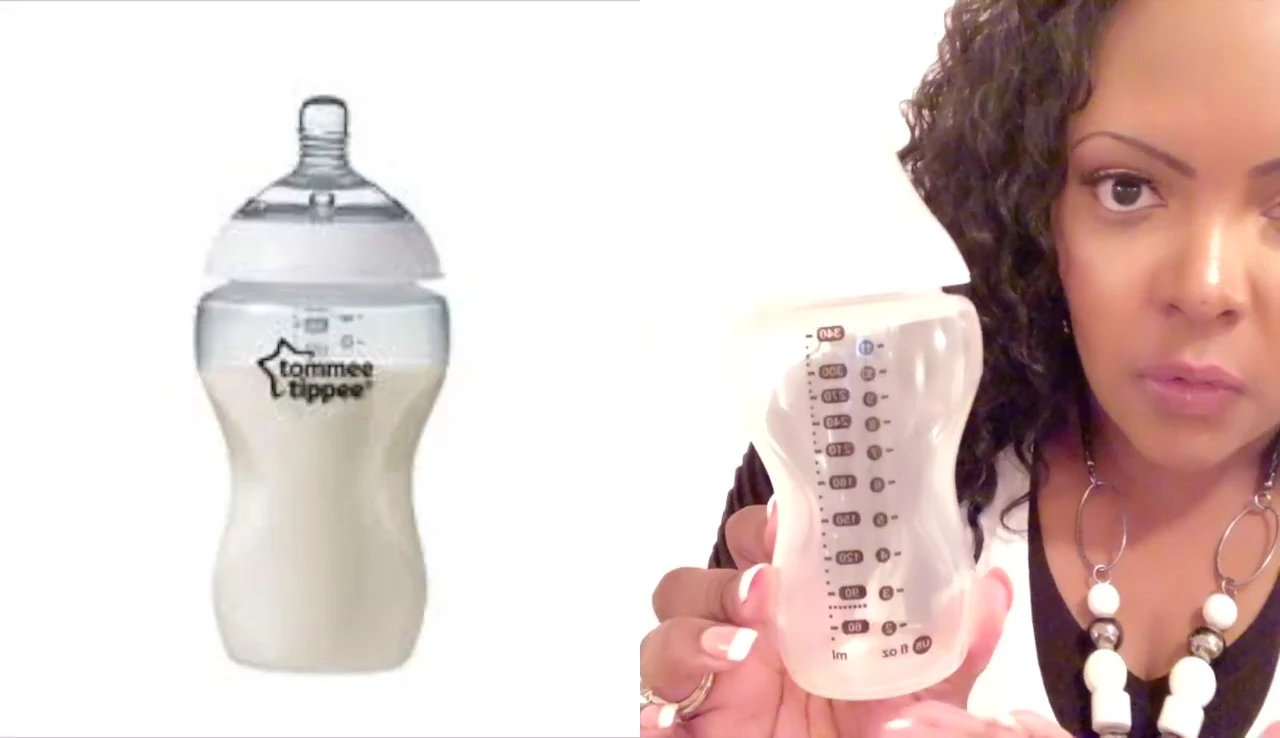 Tommee Tippee bottle highlighting its Coca-Cola bottle shape.