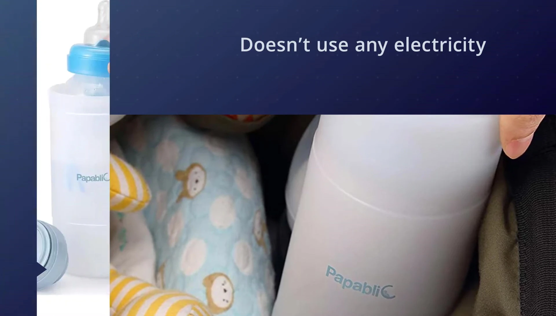 Size comparison of Papablic warmer to a regular water bottle