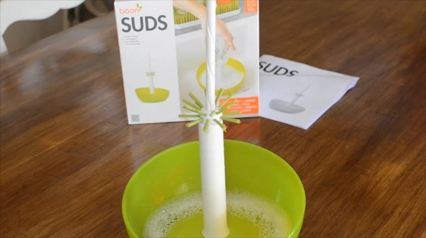 Boon SUDS in a compact space, demonstrating easy storage.
