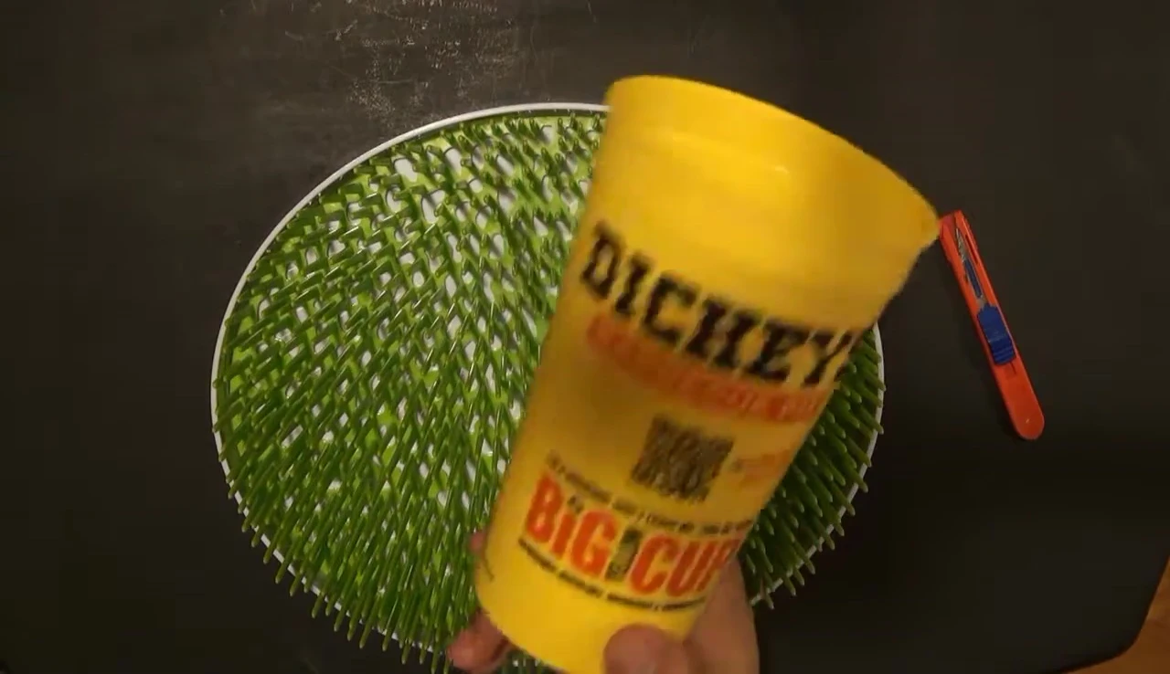 The drying rack in use with a regular cup.