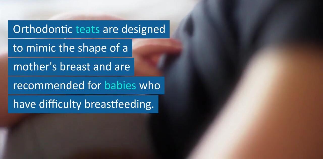 An image highlighting the orthodontic teat's resemblance to a mother's nipple.