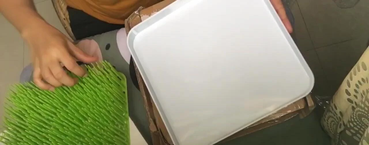 Close-up view of the plastic tree accessory