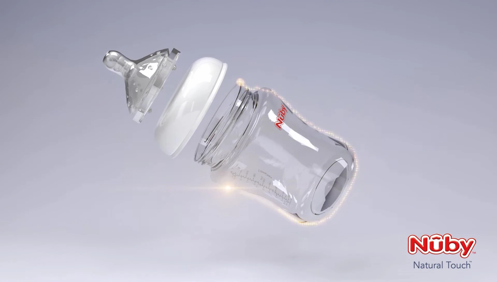 Shot of the bottle parts separated for cleaning